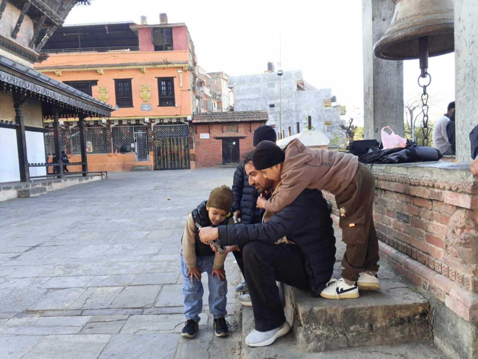 Drone flight mapping the BaghBhairab Temple